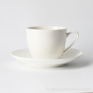 Ensemble de tasses à café en porcelaine blanche pure britannique